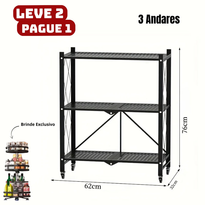 [Leve 2 Pague 1] Prateleira Dobrável Multiuso 5 em 1 + BRINDE: Porta Tempero Giratório