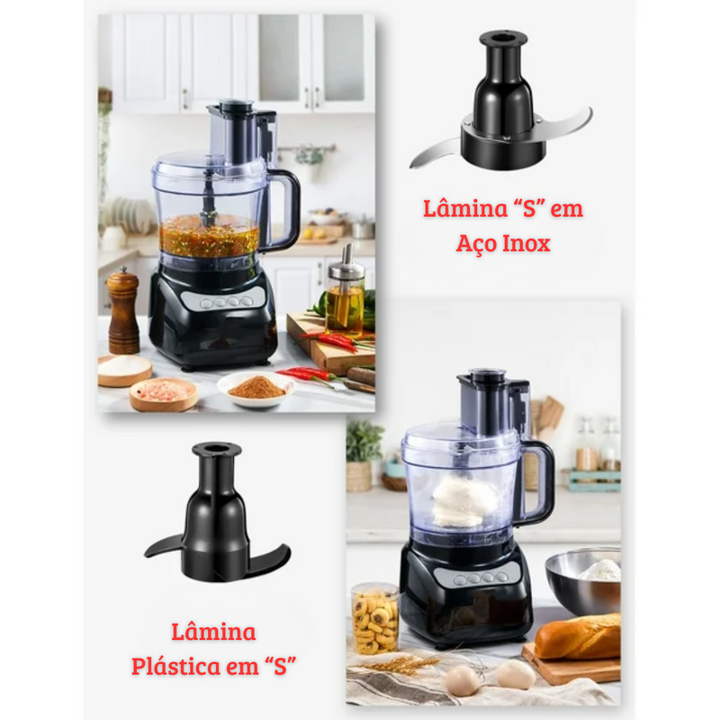 [Leve 2 Pague 1] Processador de Alimentos Multiuso PicMax 13 Funções + BRINDE: Porta Tempero Dourado 16 Potes com LED